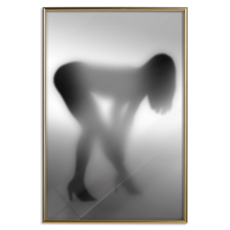 Poster Sensual Mist - black and white composition with a leaning woman 121911 additionalImage 16