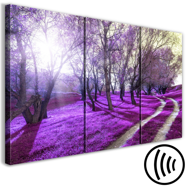 Canvas Print Purple alley - forest landscape with lavender plain and sunlight 122211 additionalImage 6