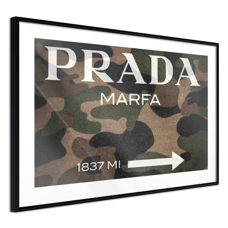 Wall Poster Camo Prada - white English brand name and numbers on military texture 122311 additionalImage 11