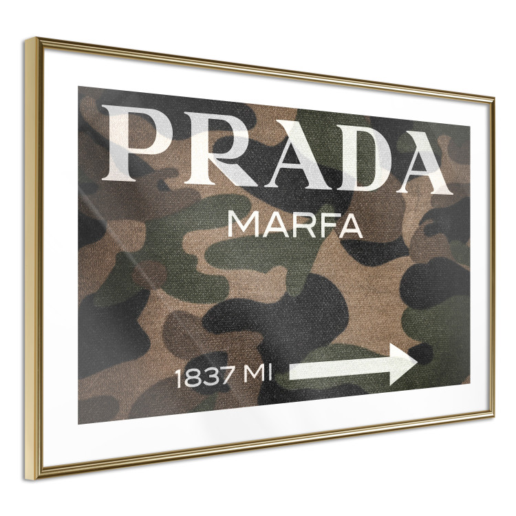 Wall Poster Camo Prada - white English brand name and numbers on military texture 122311 additionalImage 6