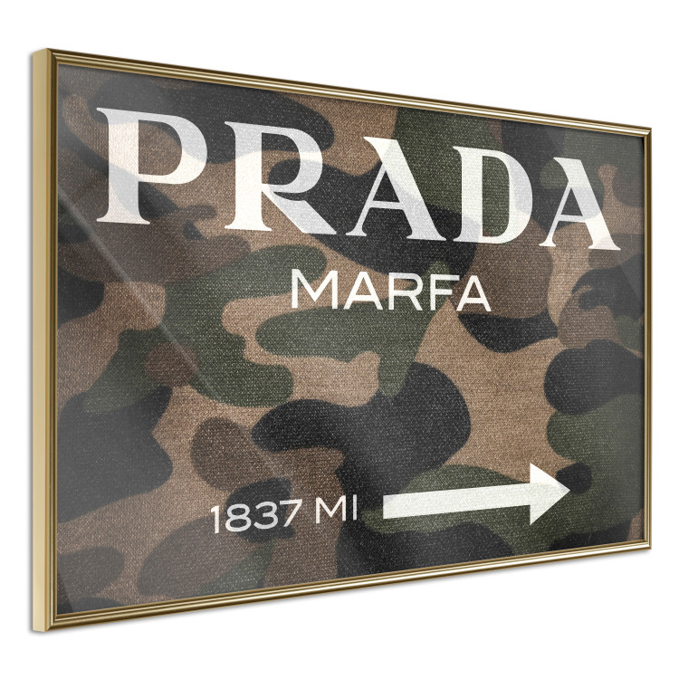 Wall Poster Camo Prada - white English brand name and numbers on military texture 122311 additionalImage 12