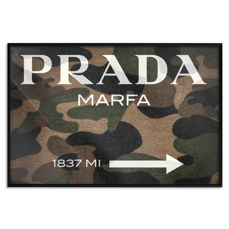 Wall Poster Camo Prada - white English brand name and numbers on military texture 122311 additionalImage 18