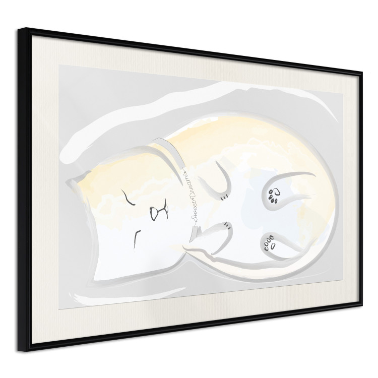 Poster Sleeping Kitty - abstract white upside-down lying animal 122911 additionalImage 3