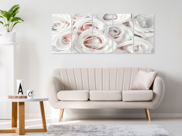 Canvas Pearl rose bouquet - composition of rose buds in white and pink colour 123211 additionalImage 3