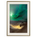 Poster Bright Night - landscape of moonlight on green sky and clouds 123611 additionalThumb 19