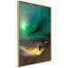 Poster Bright Night - landscape of moonlight on green sky and clouds 123611 additionalThumb 14