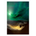 Poster Bright Night - landscape of moonlight on green sky and clouds 123611