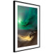 Poster Bright Night - landscape of moonlight on green sky and clouds 123611 additionalThumb 11