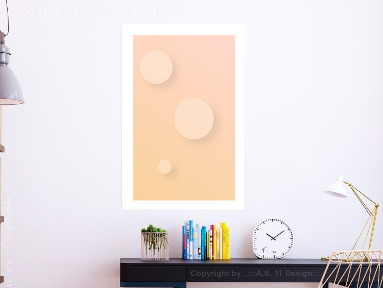 Poster Three Circles - geometric figures shaped as circles on pastel background 123811 additionalImage 4