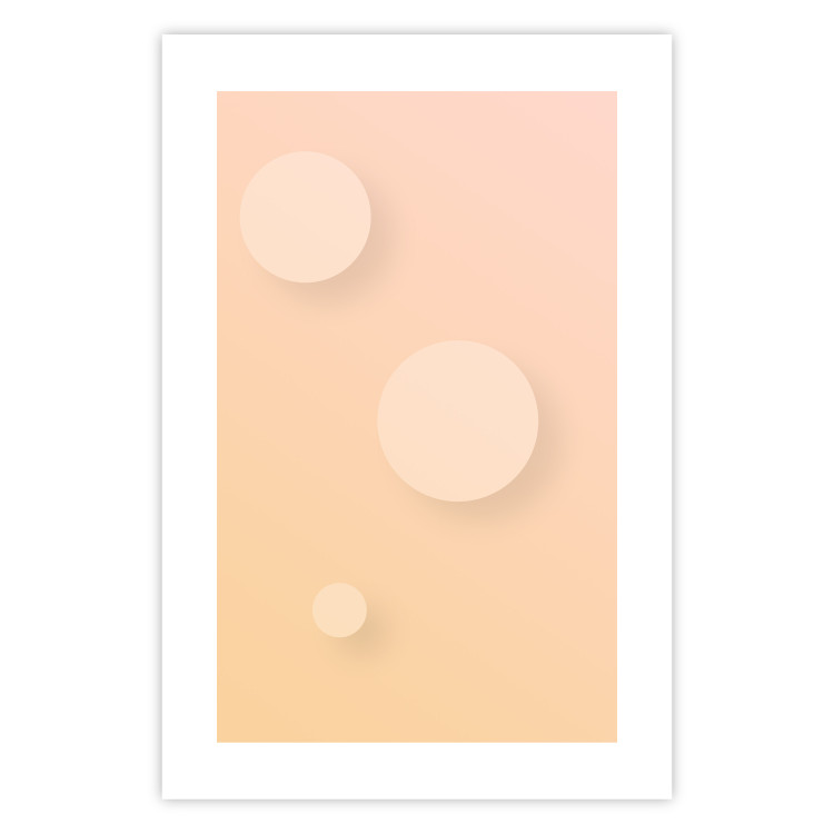 Poster Three Circles - geometric figures shaped as circles on pastel background 123811 additionalImage 25