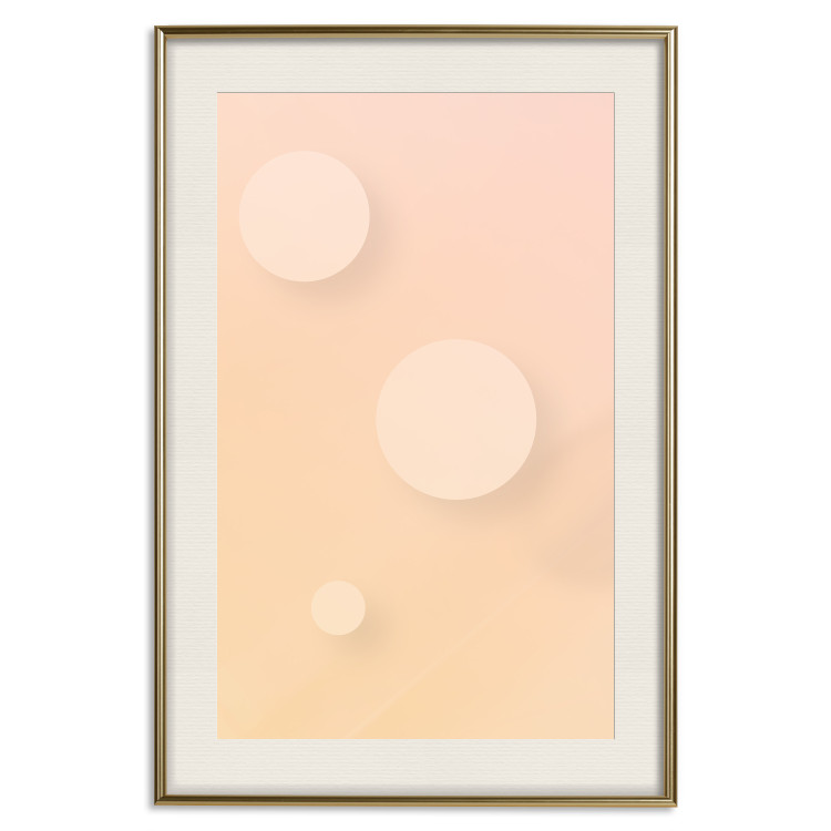 Poster Three Circles - geometric figures shaped as circles on pastel background 123811 additionalImage 19