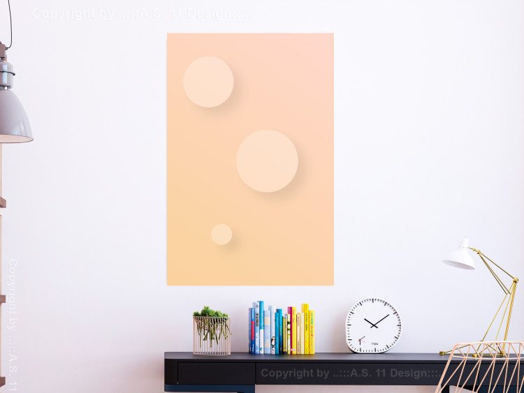 Poster Three Circles - geometric figures shaped as circles on pastel background 123811 additionalImage 23