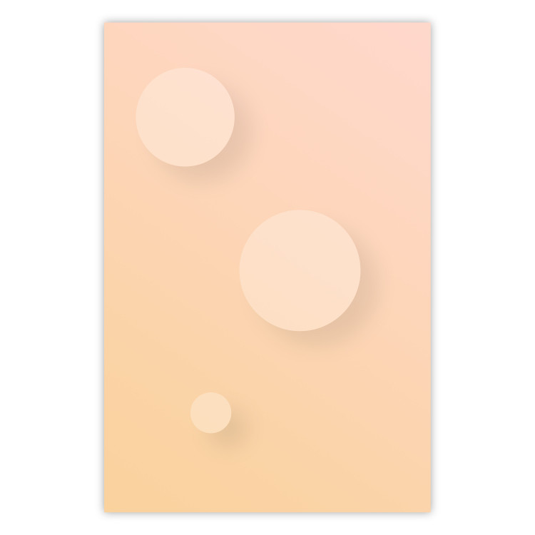 Poster Three Circles - geometric figures shaped as circles on pastel background 123811