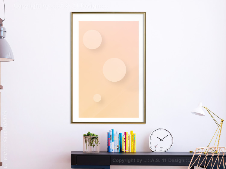 Poster Three Circles - geometric figures shaped as circles on pastel background 123811 additionalImage 15