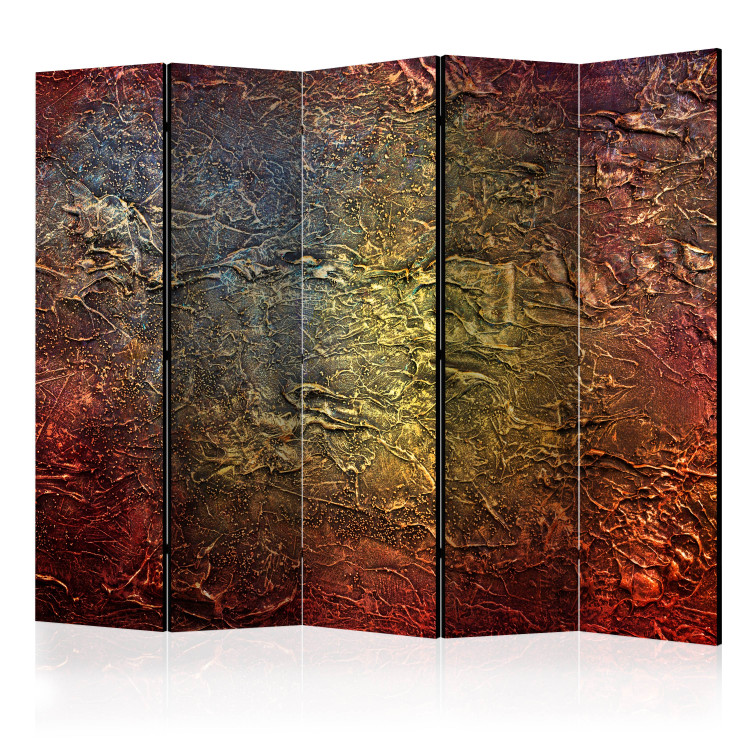 Room Separator Red Gold II (5-piece) - abstraction in warm tones 124111