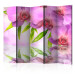 Room Separator Orchid Spa II (5-piece) - pink flowers and leaves on the water surface 124211