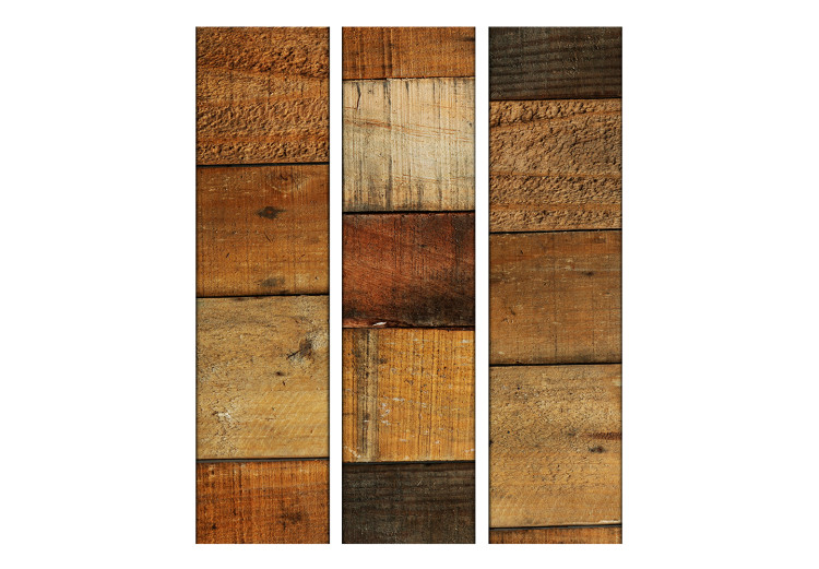 Room Separator Wooden Textures (3-piece) - composition in warm colors 124311 additionalImage 3