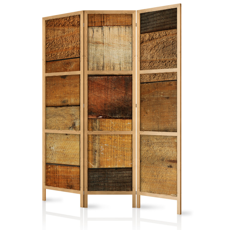Room Separator Wooden Textures (3-piece) - composition in warm colors 124311 additionalImage 5