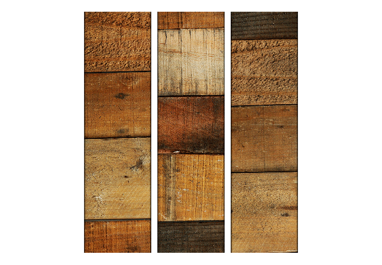 Room Separator Wooden Textures (3-piece) - composition in warm colors 124311 additionalImage 7