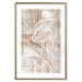 Wall Poster Wind Script - natural concrete texture with brown leaf contours 125411 additionalThumb 16