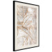 Wall Poster Wind Script - natural concrete texture with brown leaf contours 125411 additionalThumb 3