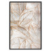 Wall Poster Wind Script - natural concrete texture with brown leaf contours 125411 additionalThumb 18