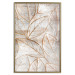 Wall Poster Wind Script - natural concrete texture with brown leaf contours 125411 additionalThumb 20