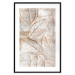Wall Poster Wind Script - natural concrete texture with brown leaf contours 125411 additionalThumb 17