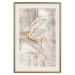 Wall Poster Wind Script - natural concrete texture with brown leaf contours 125411 additionalThumb 19