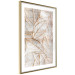 Wall Poster Wind Script - natural concrete texture with brown leaf contours 125411 additionalThumb 8