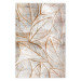 Wall Poster Wind Script - natural concrete texture with brown leaf contours 125411
