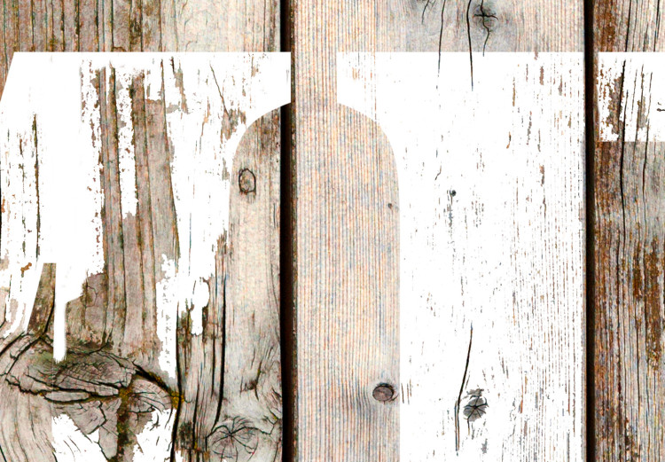 Poster Retro: Home - white English text on a background of wooden planks 125711 additionalImage 9