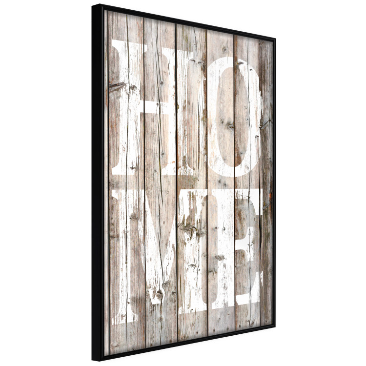 Poster Retro: Home - white English text on a background of wooden planks 125711 additionalImage 10