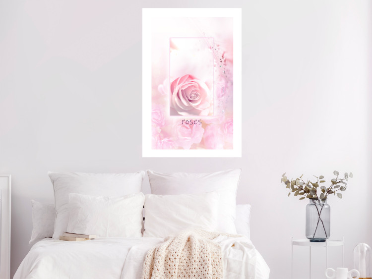 Wall Poster World of Roses - natural pink flower with English text 126211 additionalImage 12
