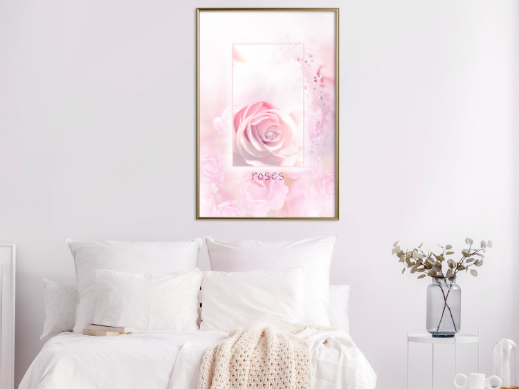 Wall Poster World of Roses - natural pink flower with English text 126211 additionalImage 9