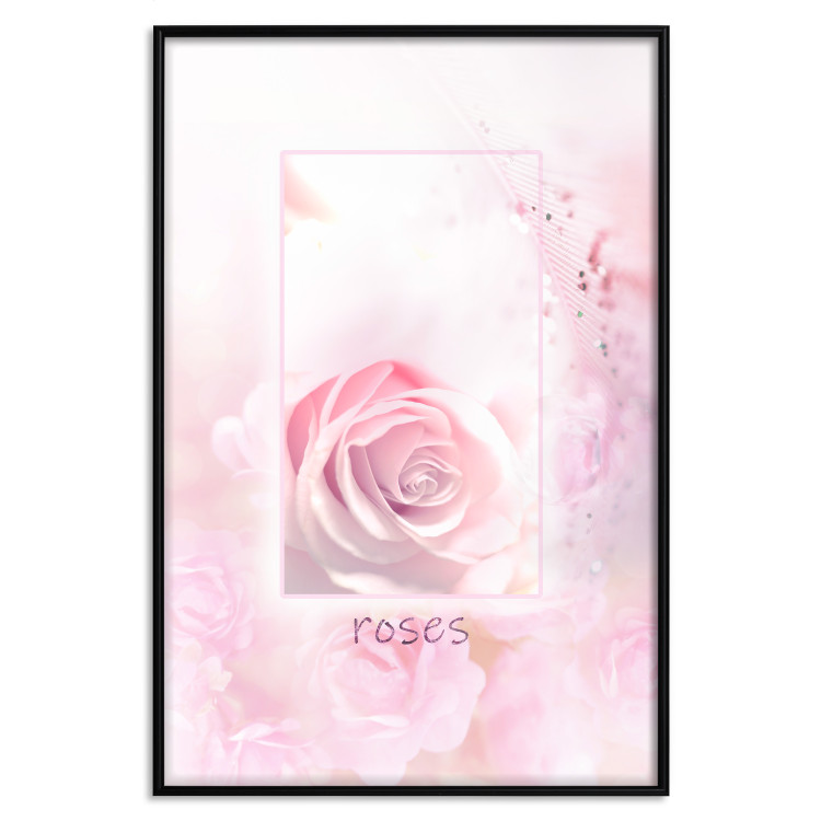 Wall Poster World of Roses - natural pink flower with English text 126211 additionalImage 18