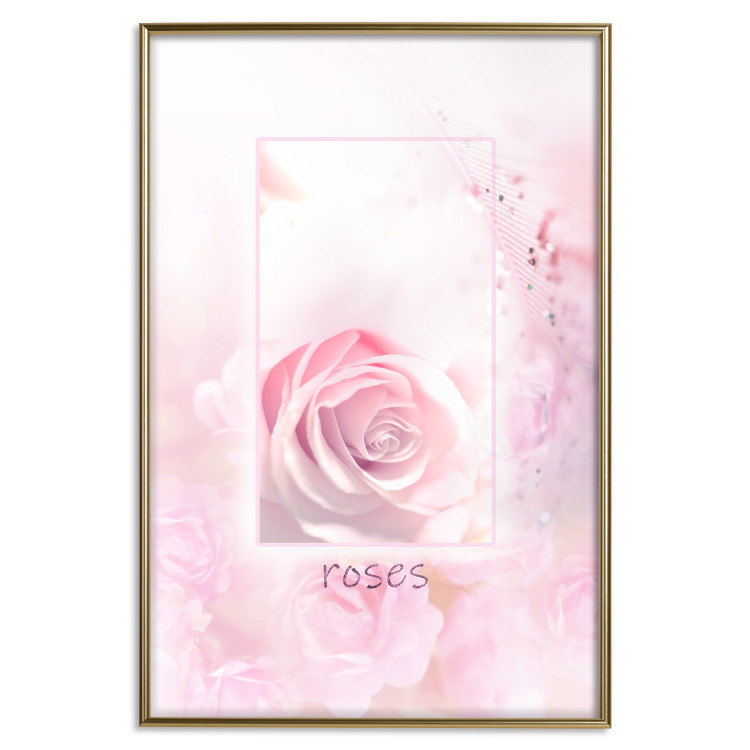 Wall Poster World of Roses - natural pink flower with English text 126211 additionalImage 16