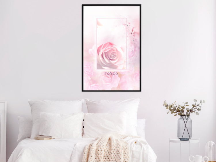 Wall Poster World of Roses - natural pink flower with English text 126211 additionalImage 10