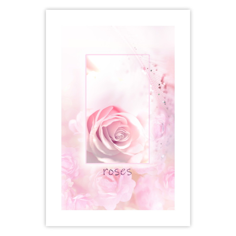 Wall Poster World of Roses - natural pink flower with English text 126211 additionalImage 19