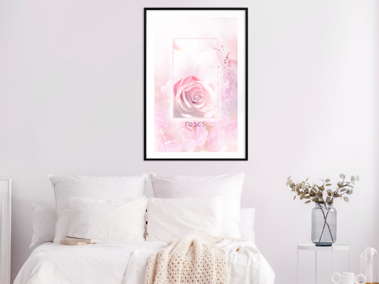 Wall Poster World of Roses - natural pink flower with English text 126211 additionalImage 11
