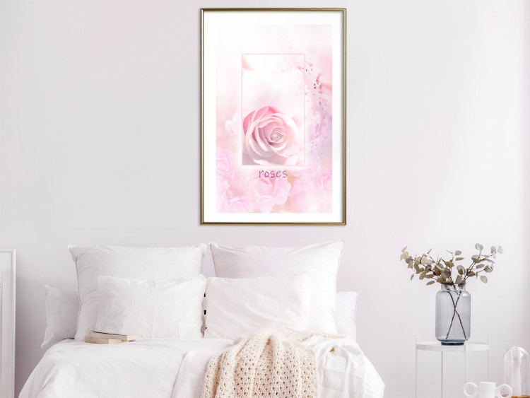Wall Poster World of Roses - natural pink flower with English text 126211 additionalImage 13