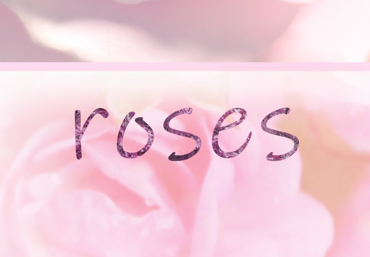 Wall Poster World of Roses - natural pink flower with English text 126211 additionalImage 6