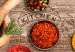 Wall Mural Culinary fusion - colourful vegetables and English lettering on a wood background 126811 additionalThumb 4