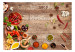 Wall Mural Culinary fusion - colourful vegetables and English lettering on a wood background 126811 additionalThumb 1