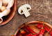 Wall Mural Culinary fusion - colourful vegetables and English lettering on a wood background 126811 additionalThumb 3