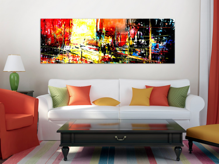 Canvas Print Multicoloured city architecture - artistic abstraction 127111 additionalImage 3