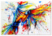 Canvas Art Print Spectacular Flight (1-part) wide - abstraction with a colorful parrot 127311