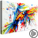 Canvas Art Print Spectacular Flight (1-part) wide - abstraction with a colorful parrot 127311 additionalThumb 6