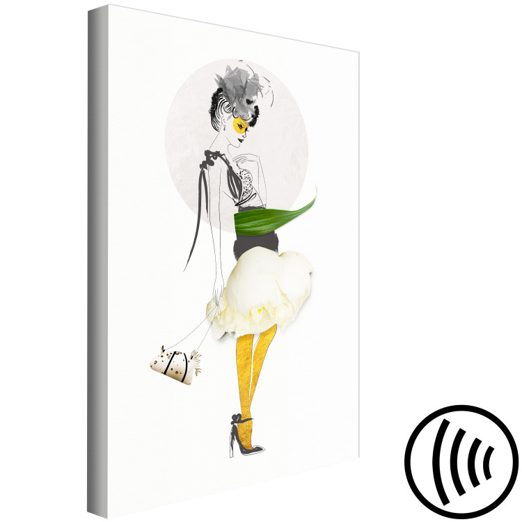 Canvas Elegant woman in yellow stockings - abstract portrait 127511 additionalImage 6