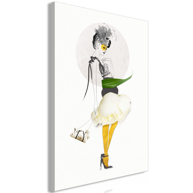 Canvas Elegant woman in yellow stockings - abstract portrait 127511 additionalImage 2